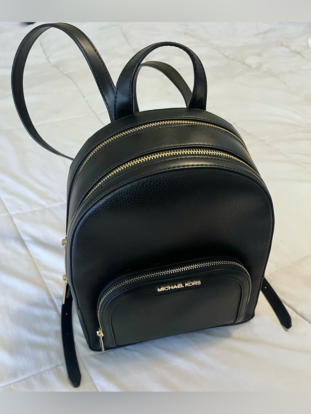 Michael Kors Jaycee Medium Black Pebbled Leather Backpack NWOT